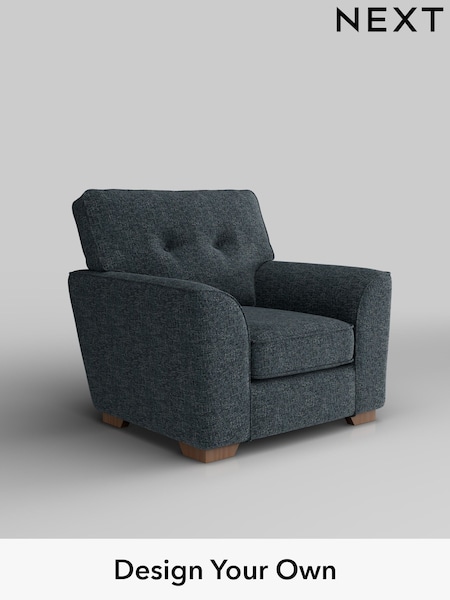 Chunky Chenille/Dark Navy Blue Stamford Buttoned Back (H34510) | £799