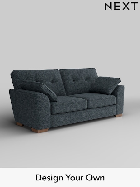 Chunky Chenille/Dark Navy Blue Stamford Buttoned Back (H34510) | £1,299