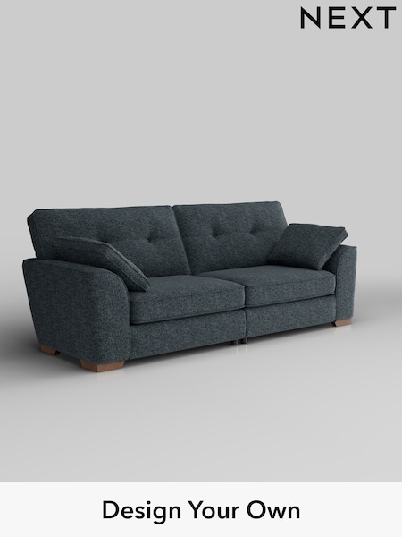Chunky Chenille/Dark Navy Blue Stamford Buttoned Back (H34510) | £1,399