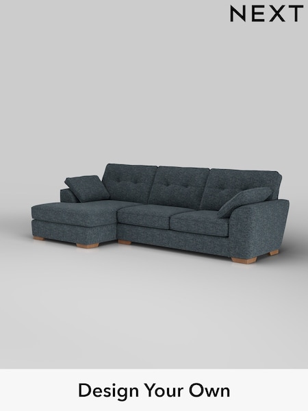 Chunky Chenille/Dark Navy Blue Stamford Buttoned Back (H34510) | £2,025