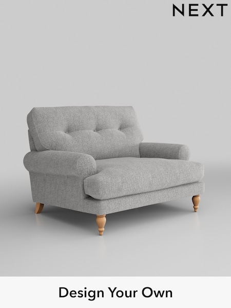 Chunky Chenille/Light Grey Erin Buttoned Back Deep Relaxed Sit (H34526) | £1,025