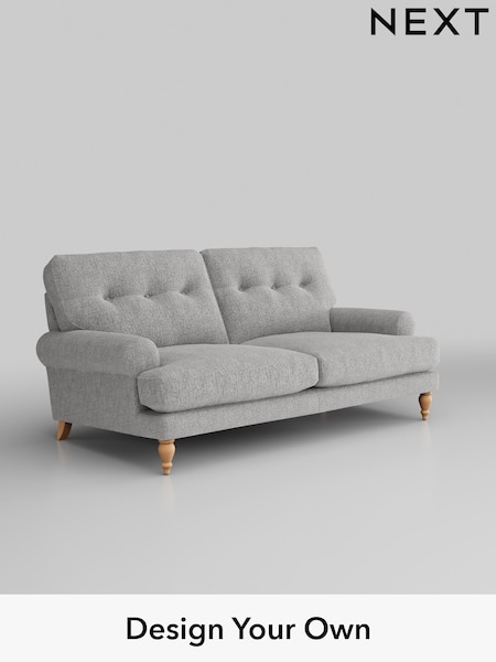Chunky Chenille/Light Grey Erin Buttoned Back Deep Relaxed Sit (H34526) | £1,325