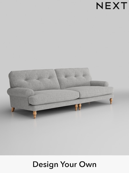 Chunky Chenille/Light Grey Erin Buttoned Back Deep Relaxed Sit (H34526) | £1,525
