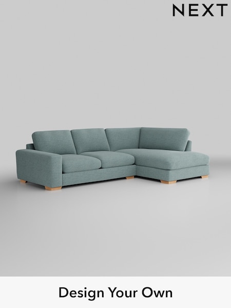 Chunky Chenille/Light Teal Green Houghton Deep Relaxed Sit (H34537) | £2,250