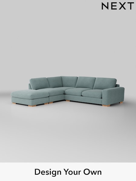Chunky Chenille/Light Teal Green Houghton Deep Relaxed Sit (H34537) | £2,675