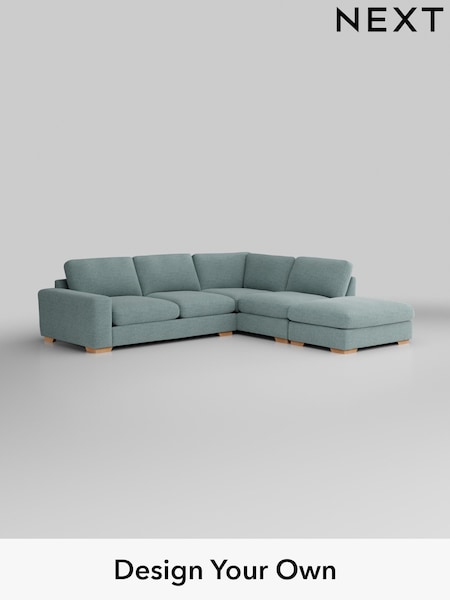 Chunky Chenille/Light Teal Green Houghton Deep Relaxed Sit (H34537) | £2,675