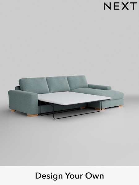 Chunky Chenille/Light Teal Green Houghton Deep Relaxed Sit (H34537) | £2,825