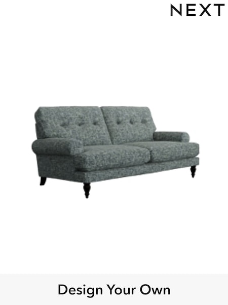 Chunky Chenille/Light Teal Green Erin Buttoned Back Deep Sit (H34538) | £1,275