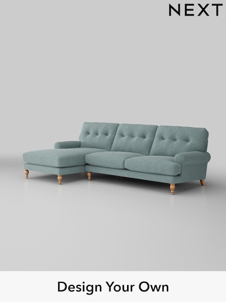 Chunky Chenille/Light Teal Green Erin Buttoned Back Deep Sit (H34538) | £1,975