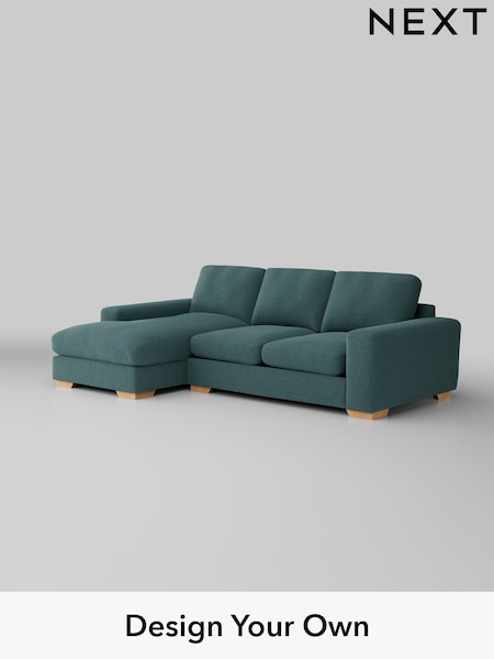 Chunky Chenille/Mid Teal Green Houghton Deep Relaxed Sit (H34545) | £2,125