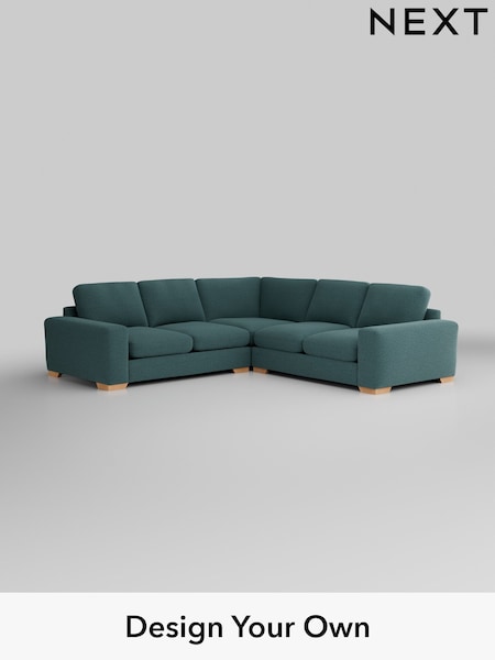 Chunky Chenille/Mid Teal Green Houghton Deep Relaxed Sit (H34545) | £2,825