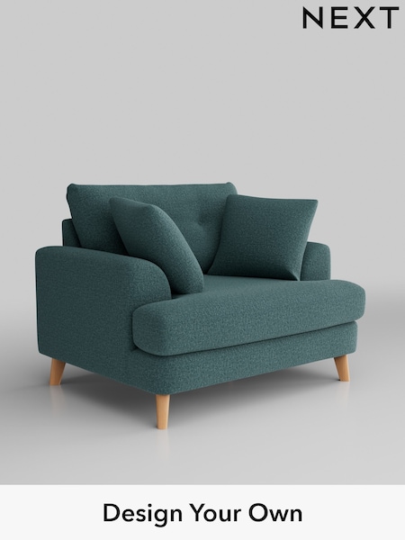 Chunky Chenille/Mid Teal Green Parker Buttoned Back (H34546) | £1,025