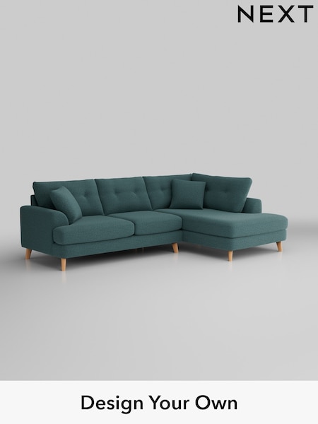 Chunky Chenille/Mid Teal Green Parker Buttoned Back (H34546) | £2,325