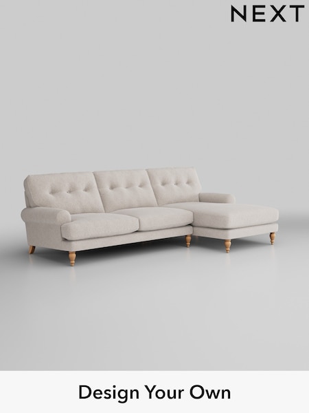 Chunky Chenille/Oyster Erin Buttoned Back Deep Relaxed Sit (H34555) | £2,025