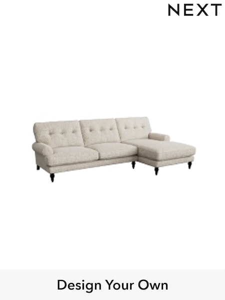 Chunky Chenille/Oyster Erin Buttoned Back Deep Sit (H34557) | £1,975
