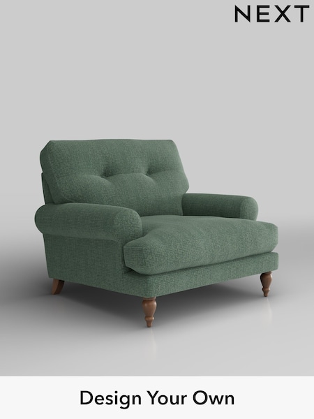 Chunky Texture/Mid Forest Green Erin Buttoned Back Deep Relaxed Sit (H34626) | £925