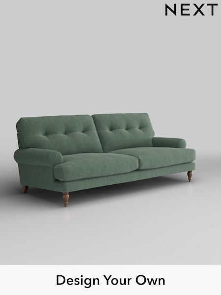 Chunky Texture/Mid Forest Green Erin Buttoned Back Deep Sit (H34640) | £1,375