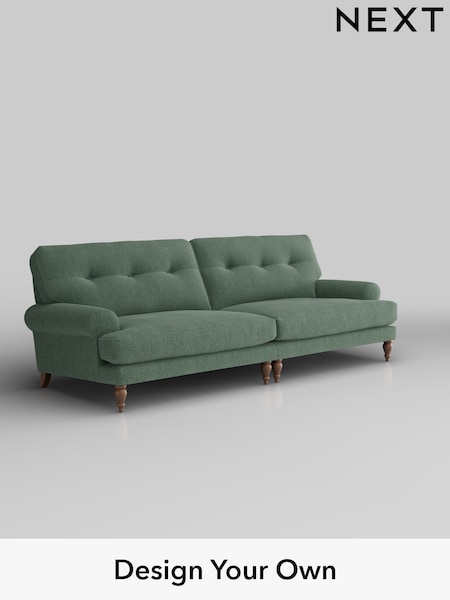 Chunky Texture/Mid Forest Green Erin Buttoned Back Deep Sit (H34640) | £1,475