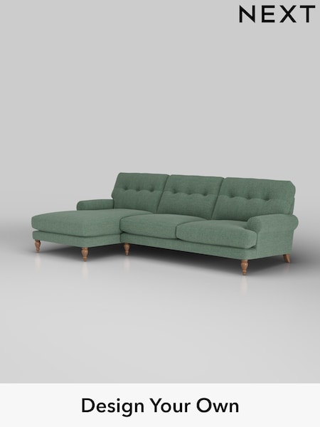 Chunky Texture/Mid Forest Green Erin Buttoned Back Deep Sit (H34640) | £1,975