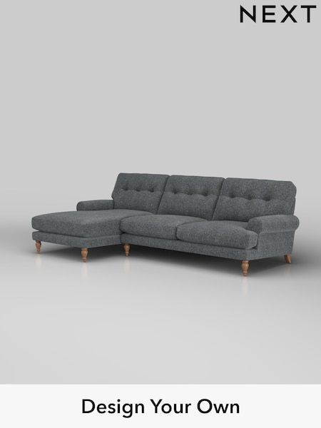 Cotswold Chenille/Dark Grey Erin Buttoned Back Deep Relaxed Sit (H34648) | £2,025