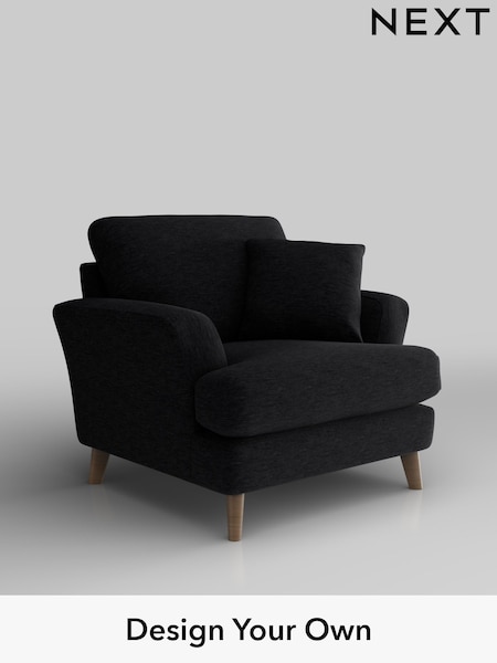 Fine Chenille Easy Clean/Black Conway Relaxed Sit (H34663) | £875