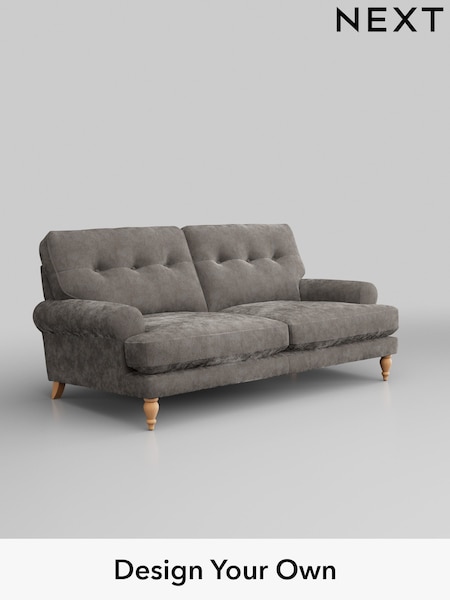 Distressed Velour/French Grey Erin Buttoned Back Deep Relaxed Sit (H34666) | £1,325