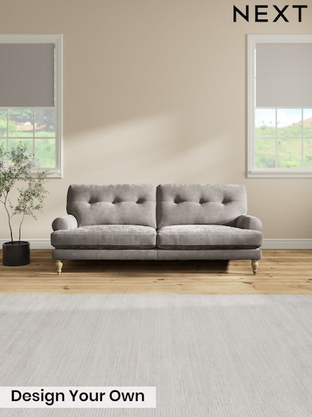 Distressed Velour/French Grey - Erin Buttoned Back Deep Relaxed Sit