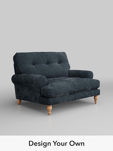 Distressed Velour/Midnight Blue Erin Buttoned Back Deep Relaxed Sit (H34667) | £1,025