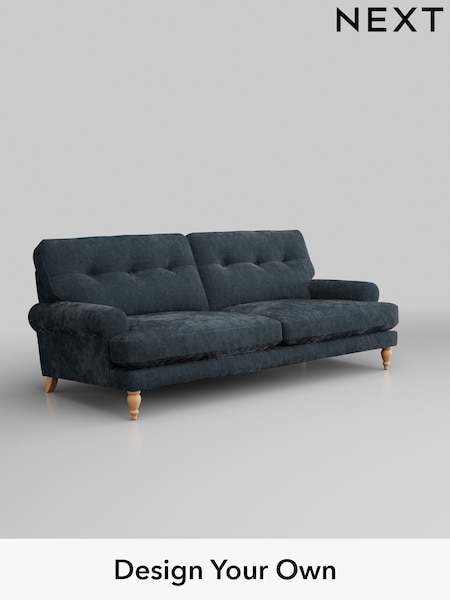 Distressed Velour/Midnight Blue Erin Buttoned Back Deep Relaxed Sit (H34667) | £1,425