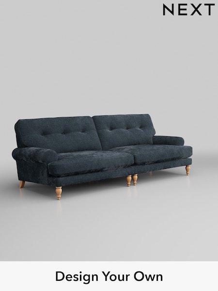 Distressed Velour/Midnight Blue Erin Buttoned Back Deep Relaxed Sit (H34667) | £1,525