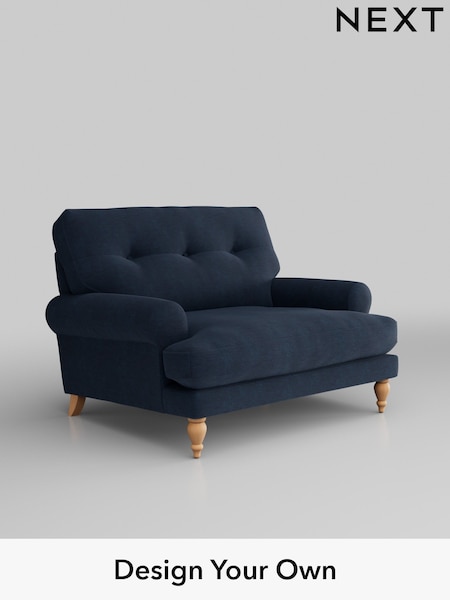Fine Chenille Easy Clean/Dark Navy Blue Erin Buttoned Back Deep Relaxed Sit (H34670) | £1,025