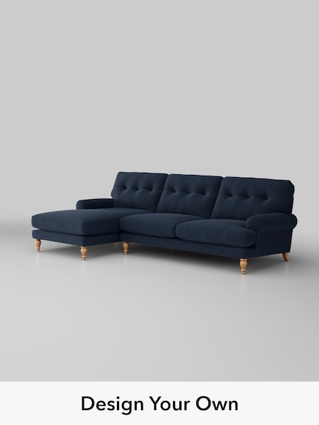 Fine Chenille Easy Clean/Dark Navy Blue Erin Buttoned Back Deep Relaxed Sit (H34670) | £2,025