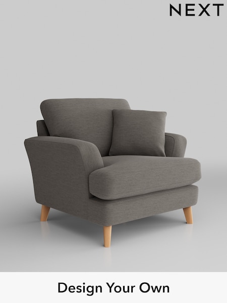 Fine Chenille Easy Clean/Dark Smoke Grey Conway Relaxed Sit (H34672) | £875