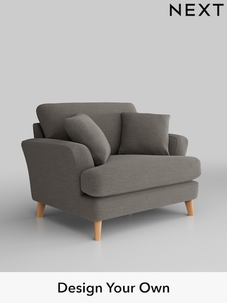 Fine Chenille Easy Clean/Dark Smoke Grey Conway Relaxed Sit (H34672) | £975