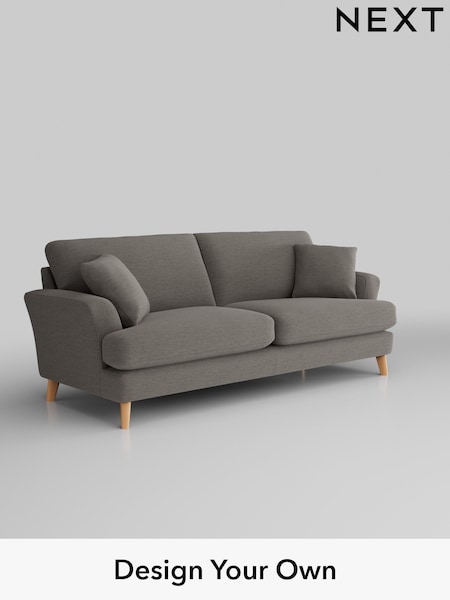 Fine Chenille Easy Clean/Dark Smoke Grey Conway Relaxed Sit (H34672) | £1,450