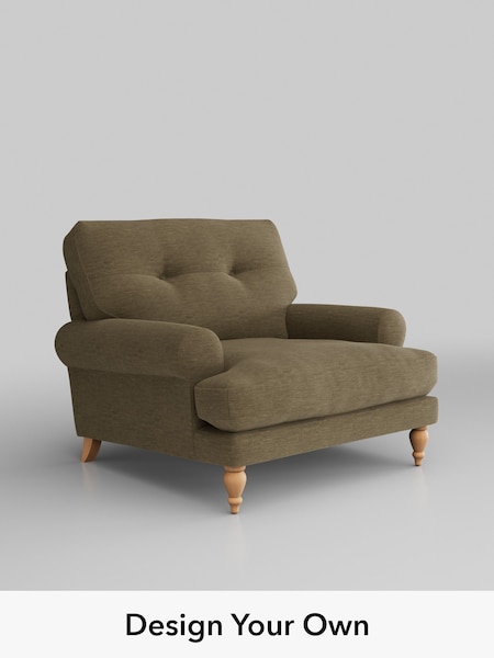 Fine Chenille Easy Clean/Dark Moss Green Erin Buttoned Back Deep Relaxed Sit (H34674) | £925