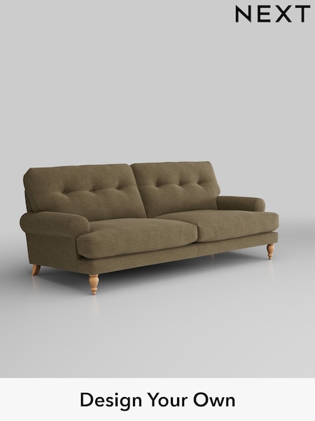 Fine Chenille Easy Clean/Dark Moss Green Erin Buttoned Back Deep Relaxed Sit (H34674) | £1,425
