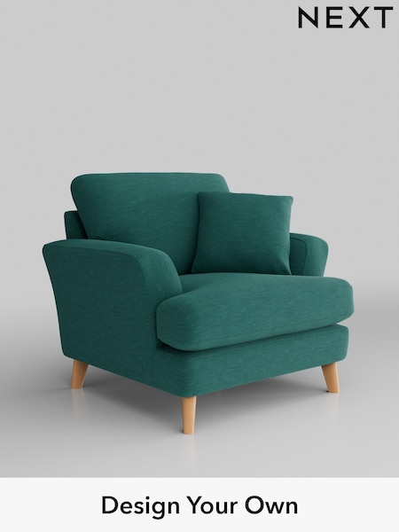 Fine Chenille Easy Clean/Dark Juniper Green Conway Relaxed Sit (H34675) | £875