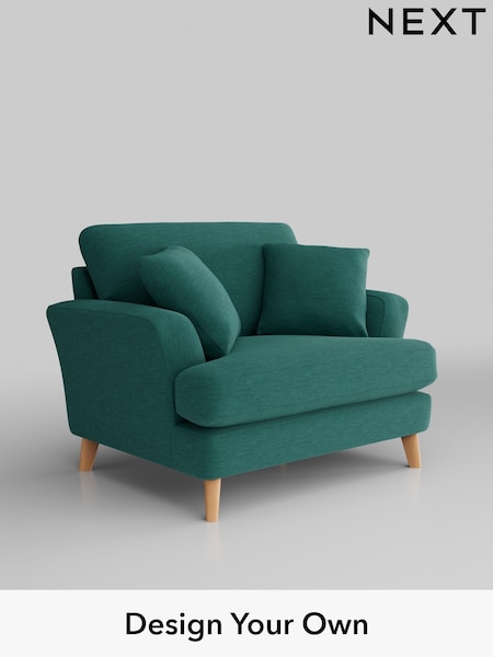 Fine Chenille Easy Clean/Dark Juniper Green Conway Relaxed Sit (H34675) | £975