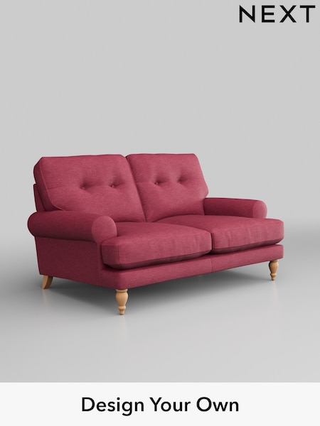 Fine Chenille Easy Clean/Mid Raspberry Pink Erin Buttoned Back Deep Relaxed Sit (H34676) | £1,225