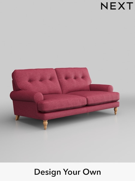 Fine Chenille Easy Clean/Mid Raspberry Pink Erin Buttoned Back Deep Relaxed Sit (H34676) | £1,325