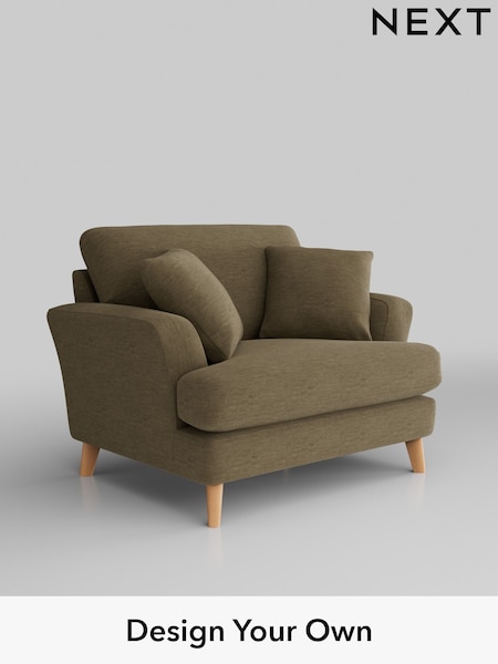 Fine Chenille Easy Clean/Dark Moss Green Conway Relaxed Sit (H34682) | £975
