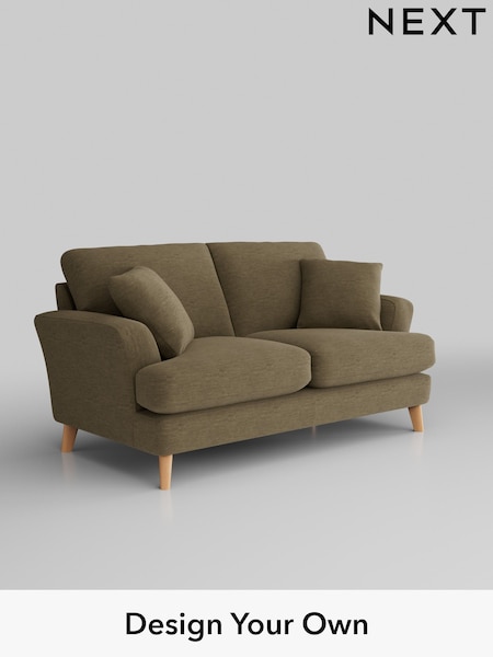 Fine Chenille Easy Clean/Dark Moss Green Conway Relaxed Sit (H34682) | £1,250