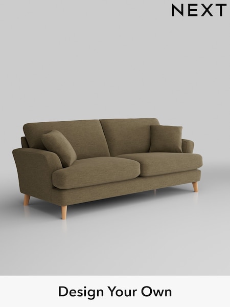 Fine Chenille Easy Clean/Dark Moss Green Conway Relaxed Sit (H34682) | £1,450