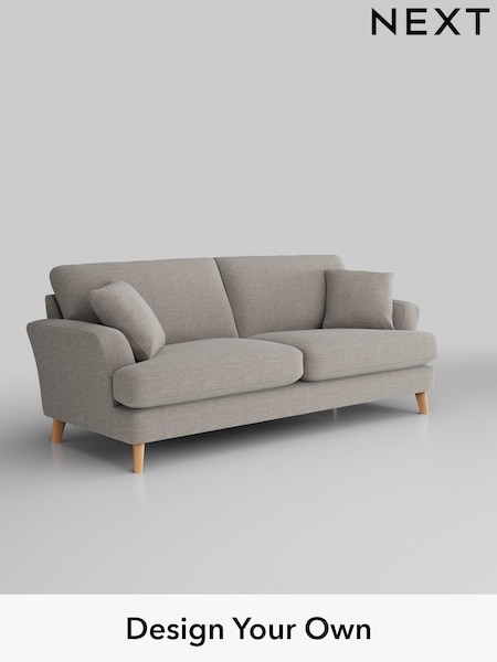 Fine Chenille Easy Clean/Light Steel Grey Conway Relaxed Sit (H34683) | £1,450