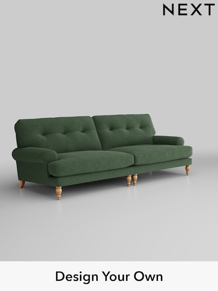 Fine Chenille Easy Clean/Mid Khaki Green Erin Buttoned Back Deep Relaxed Sit (H34685) | £1,525
