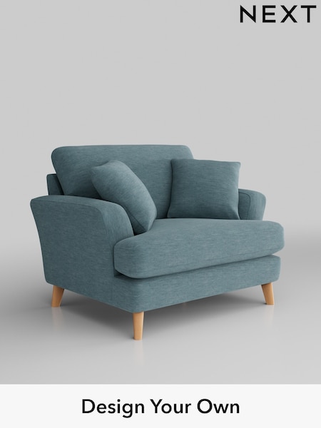 Fine Chenille Easy Clean/Mid Blue Conway Relaxed Sit (H34686) | £975