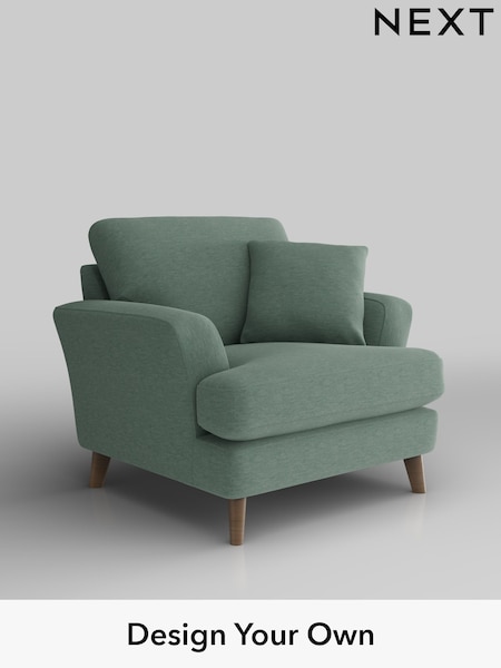 Fine Chenille Easy Clean/Light Forest Green Conway Relaxed Sit (H34687) | £875