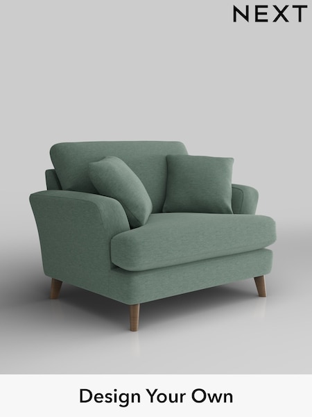 Fine Chenille Easy Clean/Light Forest Green Conway Relaxed Sit (H34687) | £975