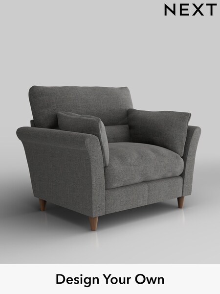 Chunky Texture/Dark Grey Hartley Highback Relaxed Sit (H34801) | £975
